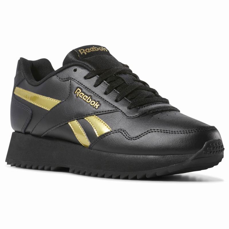 Tenisi Reebok Royal Glide Ripple Double Dama Negrii/Aurii Metal Romania SP7918XT